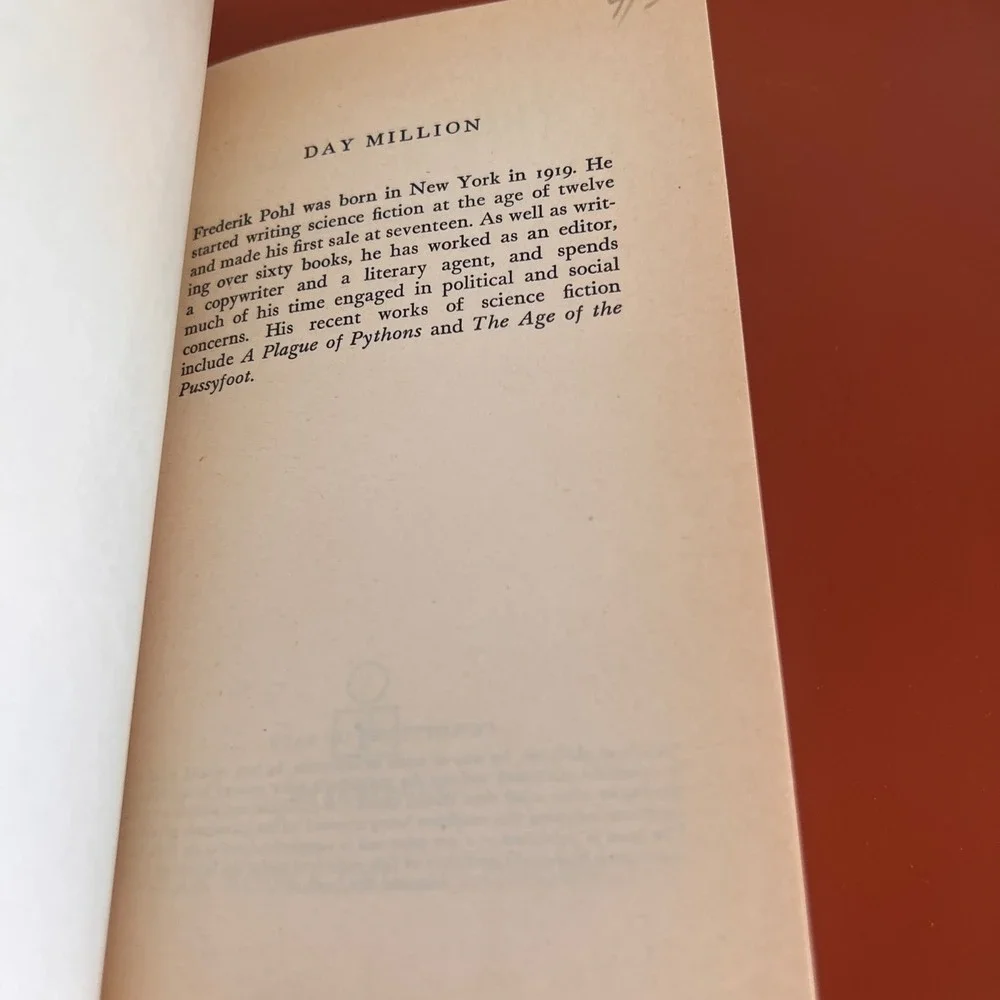 Day Million Frederik Pohl Pan Science Fiction Vintage Paperback 1973 UK Edition‎